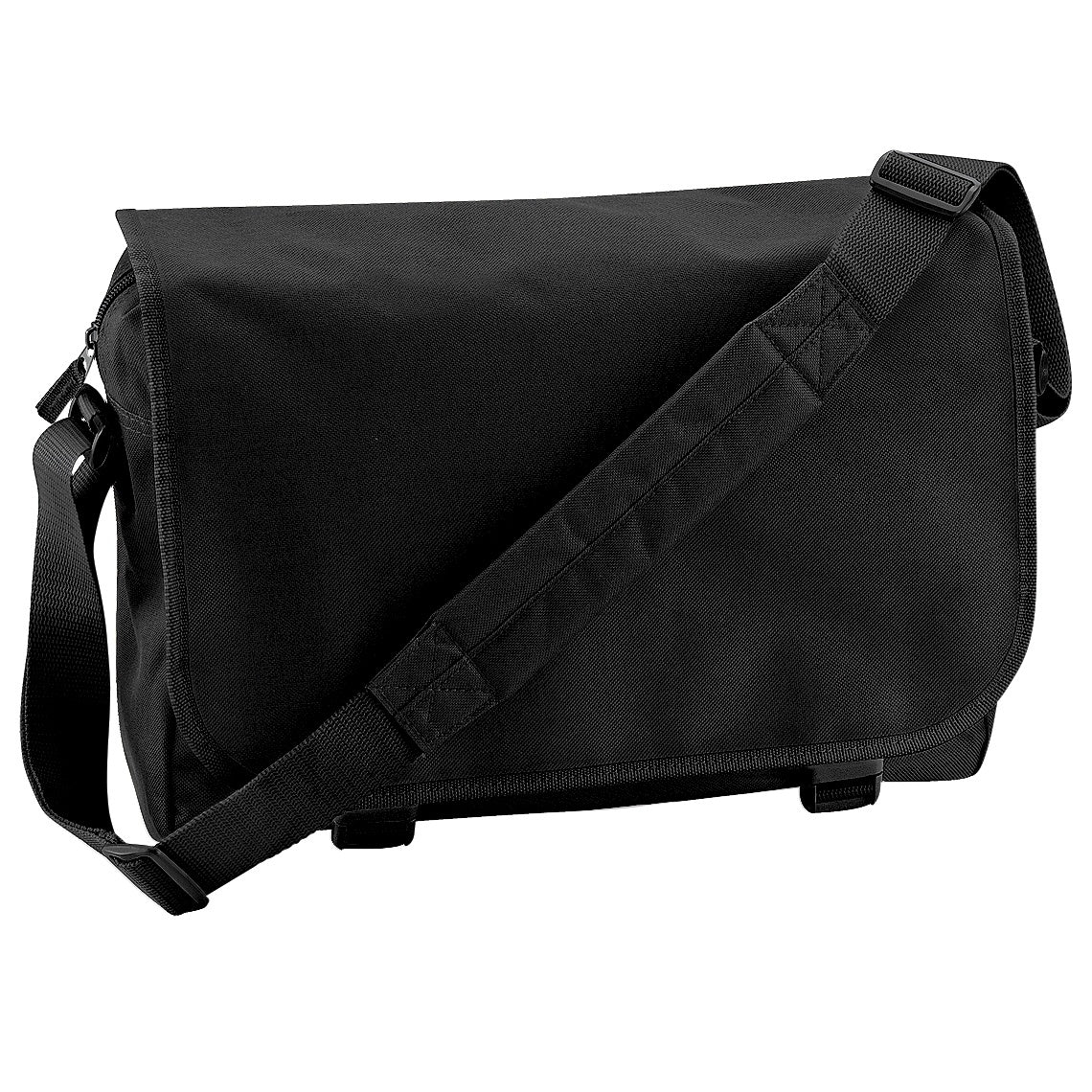 Black - Front - Bagbase Adjustable Messenger Bag (11 Litres) (Pack Of 2)