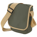 Olive-Caramel - Front - Bagbase Mini Adjustable Reporter - Messenger Bag (2 Litres) (Pack of 2)