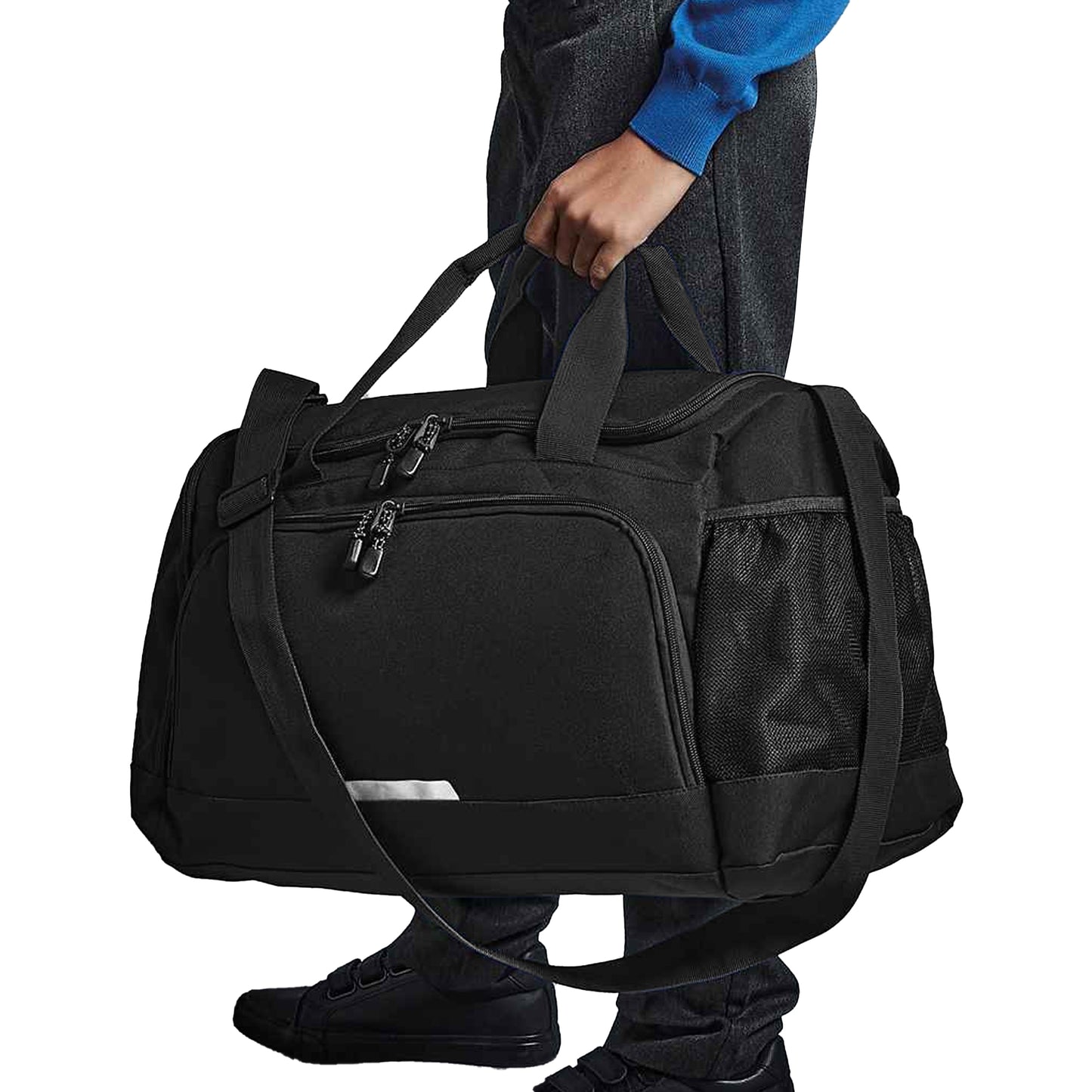 Black - Back - Quadra Academy Shoulder Strap Holdall Bag (Pack of 2)