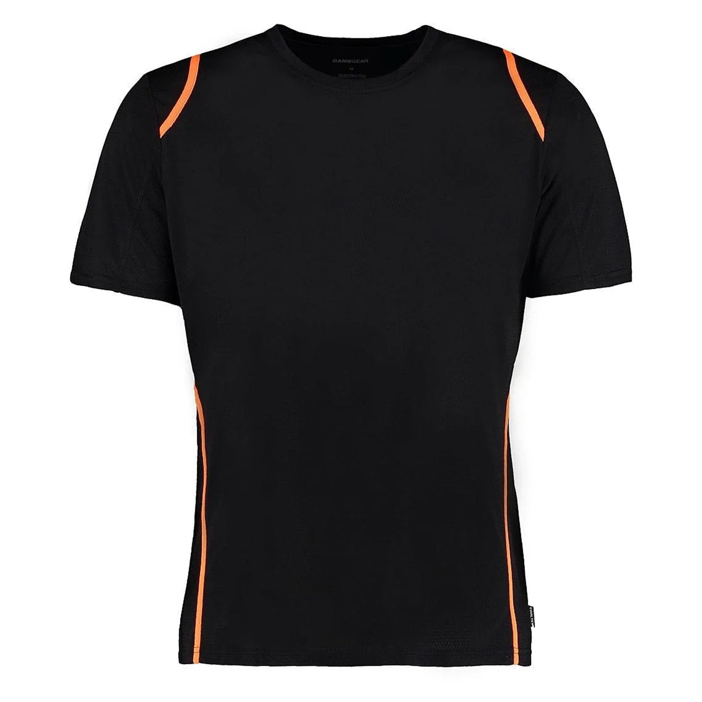 Black-Fluorescent Orange - Front - Gamegear® Cooltex® Short Sleeved T-Shirt - Mens Sportswear