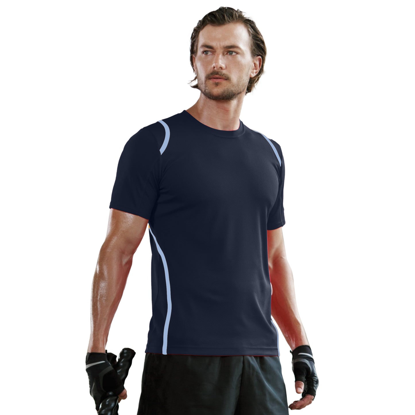 Navy-Light Blue - Back - Gamegear® Cooltex® Short Sleeved T-Shirt - Mens Sportswear