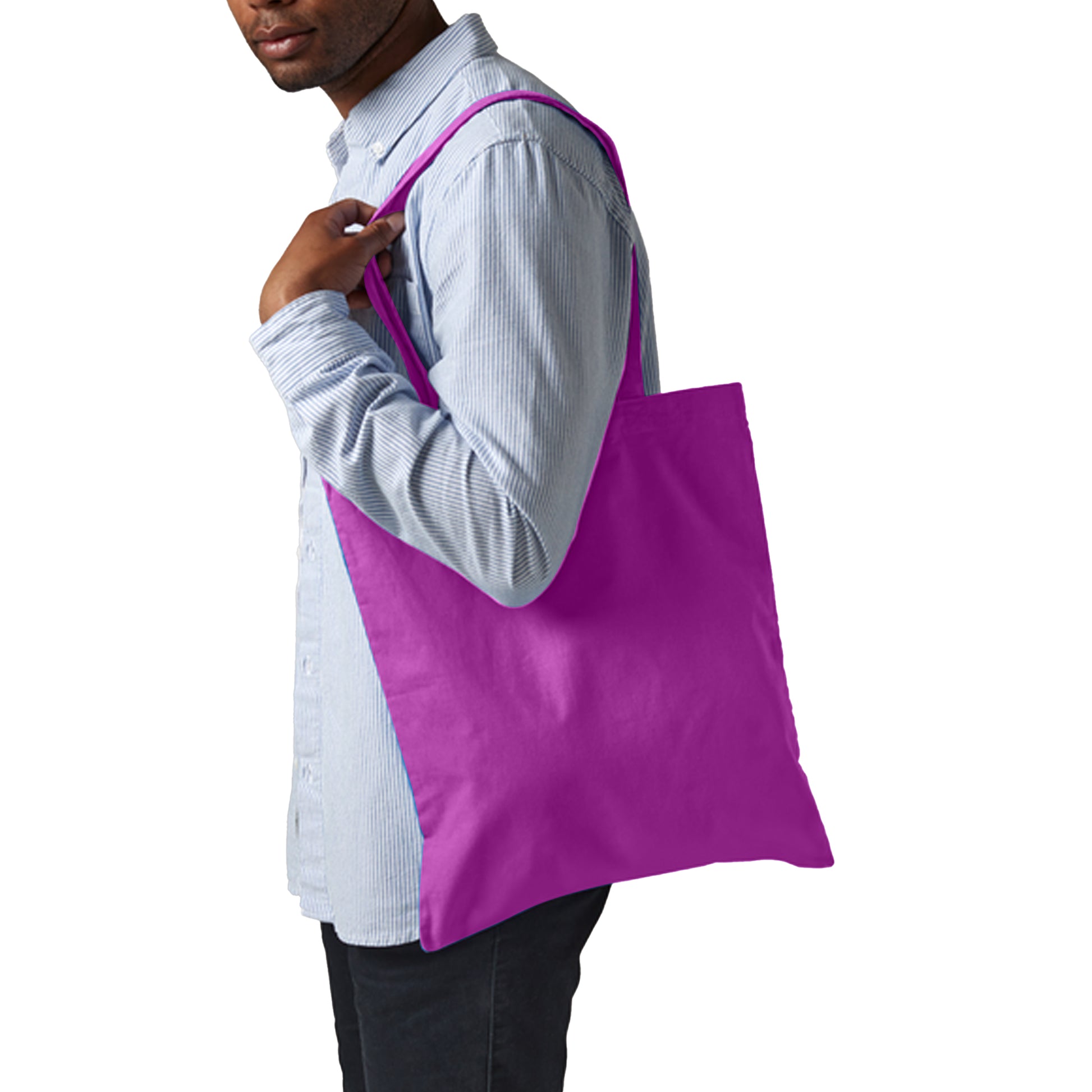 Magenta - Back - Westford Mill Promo Bag For Life - 10 Litres (Pack Of 2)
