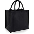 Black - Front - Westford Mill Jute Mini Tote Shopping Bag (14 Litres) (Pack of 2)