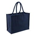 Navy-Navy - Front - Westford Mill Classic Jute Shopper Bag (21 Litres) (Pack of 2)