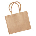 Natural - Front - Westford Mill Classic Jute Shopper Bag (21 Litres) (Pack of 2)