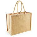 Natural - Back - Westford Mill Classic Jute Shopper Bag (21 Litres) (Pack of 2)