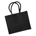 Black-Black - Front - Westford Mill Classic Jute Shopper Bag (21 Litres) (Pack of 2)