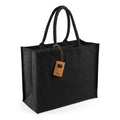 Black-Black - Back - Westford Mill Classic Jute Shopper Bag (21 Litres) (Pack of 2)