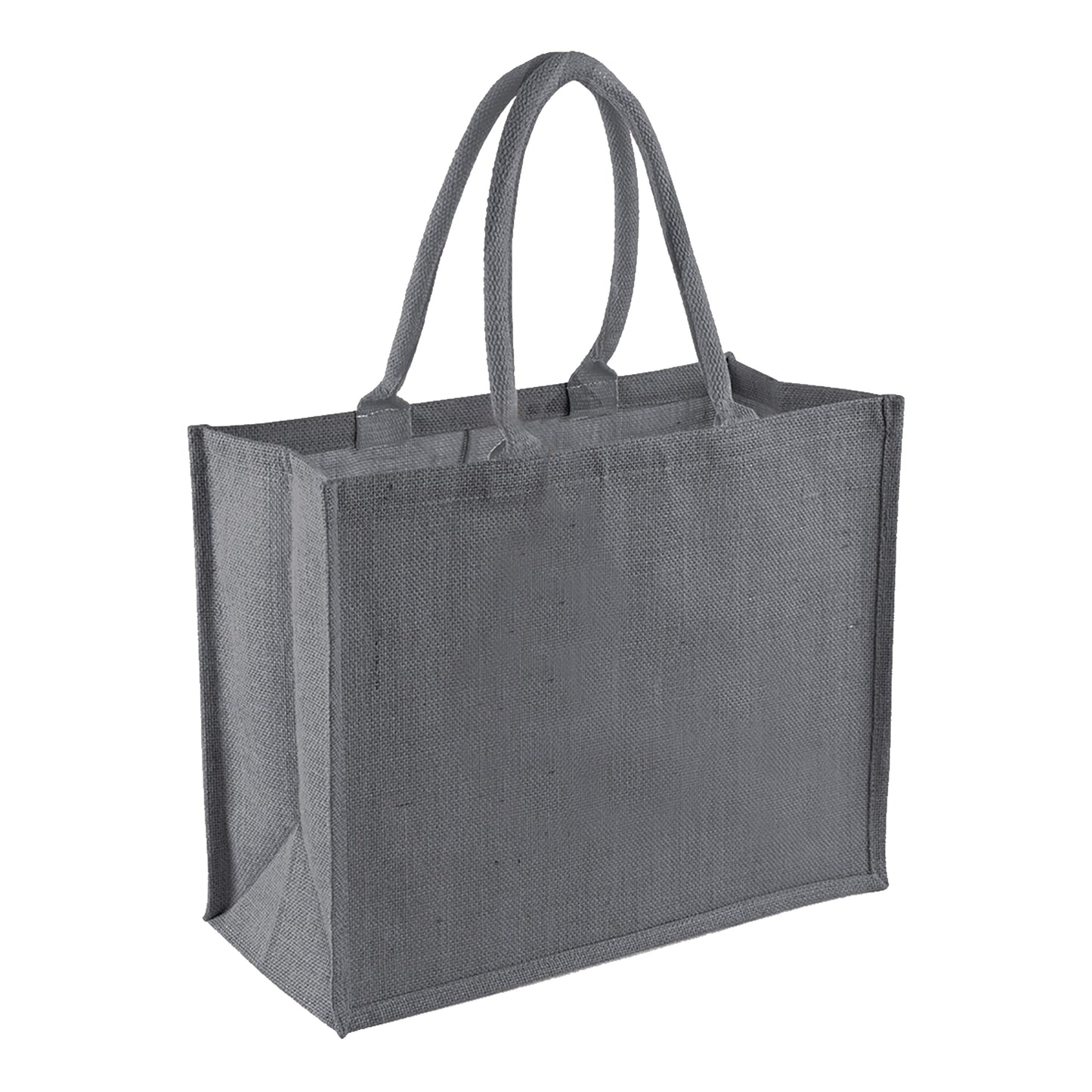 Graphite Grey-Graphite Grey - Front - Westford Mill Classic Jute Shopper Bag (21 Litres) (Pack of 2)