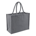 Graphite Grey-Graphite Grey - Front - Westford Mill Classic Jute Shopper Bag (21 Litres) (Pack of 2)
