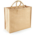 Natural - Back - Westford Mill Jumbo Jute Shopper Bag (29 Litres) (Pack of 2)