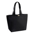 Black - Front - Westford Mill Organic Marina Tote Shopping Bag (20L) (Pack of 2)