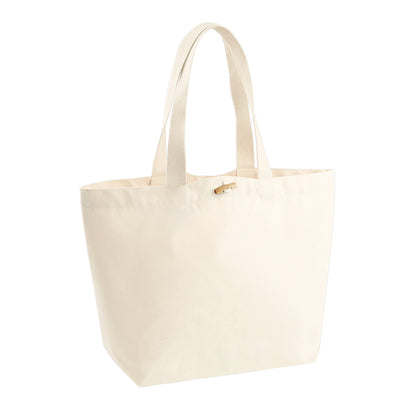Natural - Front - Westford Mill Organic Marina Tote Shopping Bag (20L) (Pack of 2)