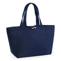 French Navy - Front - Westford Mill Organic Marina Tote Shopping Bag (20L) (Pack of 2)