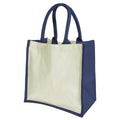 Navy Blue - Front - Westford Mill Printers Midi Jute Bag (14 Litres) (Pack of 2)