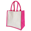 Fuchsia - Front - Westford Mill Printers Midi Jute Bag (14 Litres) (Pack of 2)