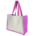 Fuchsia - Front - Westford Mill Printers Jute Cot Shopper Bag (21 Litres) (Pack of 2)