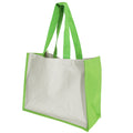 Apple Green - Front - Westford Mill Printers Jute Cot Shopper Bag (21 Litres) (Pack of 2)
