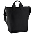Black - Front - Bagbase Canvas Daybag - Hold & Strap Shopping Bag (15 Litres) (Pack of 2)