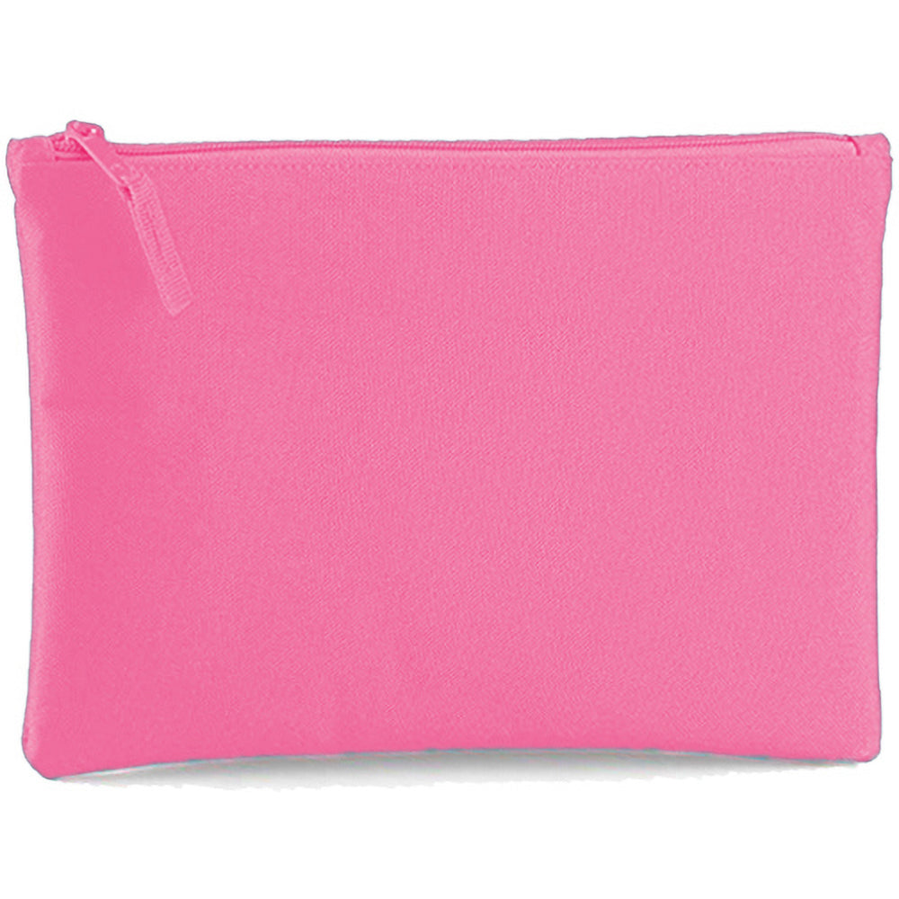 True Pink - Back - Bagbase Grab Zip Pocket Pouch Bag (Pack of 2)