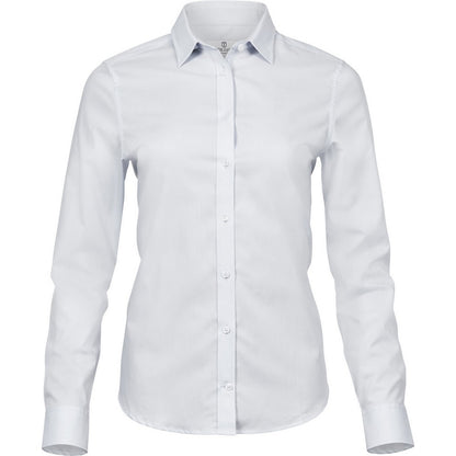 White - Front - Tee Jays Womens-Ladies Luxury Stretch Shirt