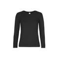 Black - Front - B&C Womens-Ladies #E190 LSL Top