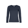 Navy - Front - B&C Womens-Ladies #E190 LSL Top