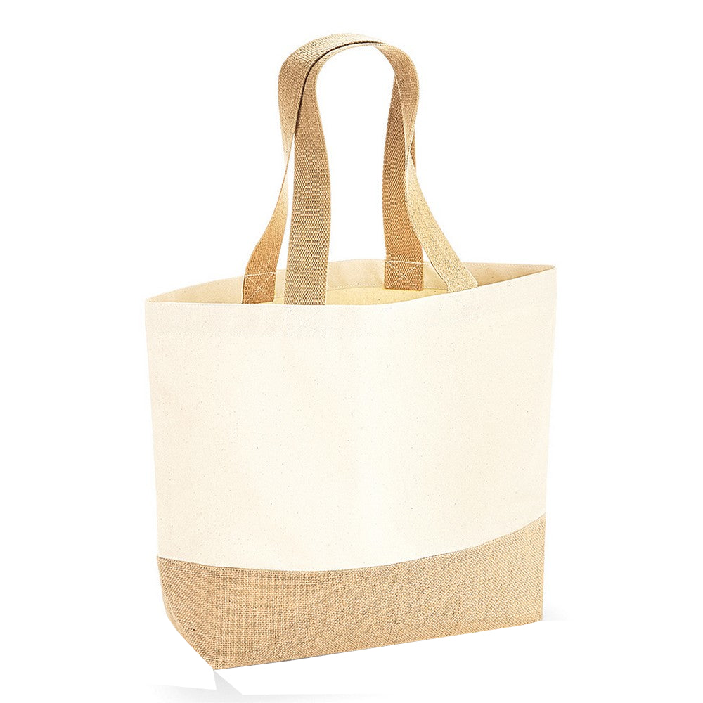 Natural - Front - Westford Mill Jute Base Canvas Tote