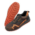 Black-Orange - Back - Result Work-Guard Unisex Adults Suede Trim Safety Trainer