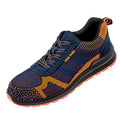 Navy-Orange - Front - Result Work-Guard Unisex Adults Suede Trim Safety Trainer