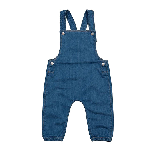 Denim Blue - Front - Babybugz Baby Rocks Denim Dungarees