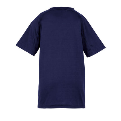 Navy Blue - Back - Spiro Impact Childrens-Kids Junior Performance Aircool T-Shirt