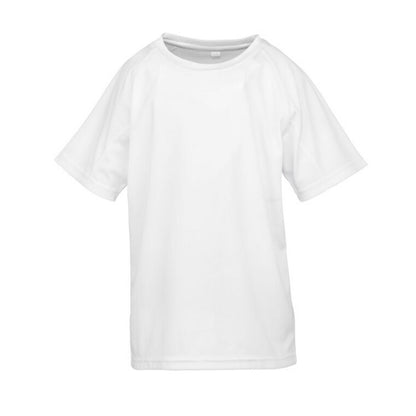 White - Front - Spiro Impact Childrens-Kids Junior Performance Aircool T-Shirt