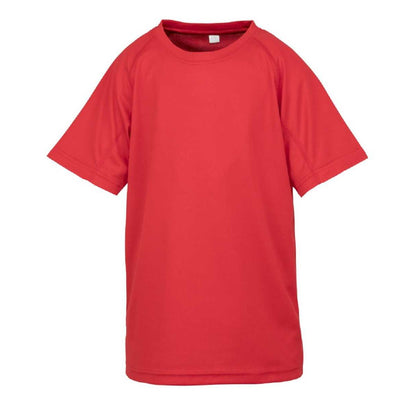 Red - Front - Spiro Impact Childrens-Kids Junior Performance Aircool T-Shirt