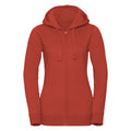 Brick Red Melange - Front - Russell Womens-Ladies Authentic Zipped Hoodie