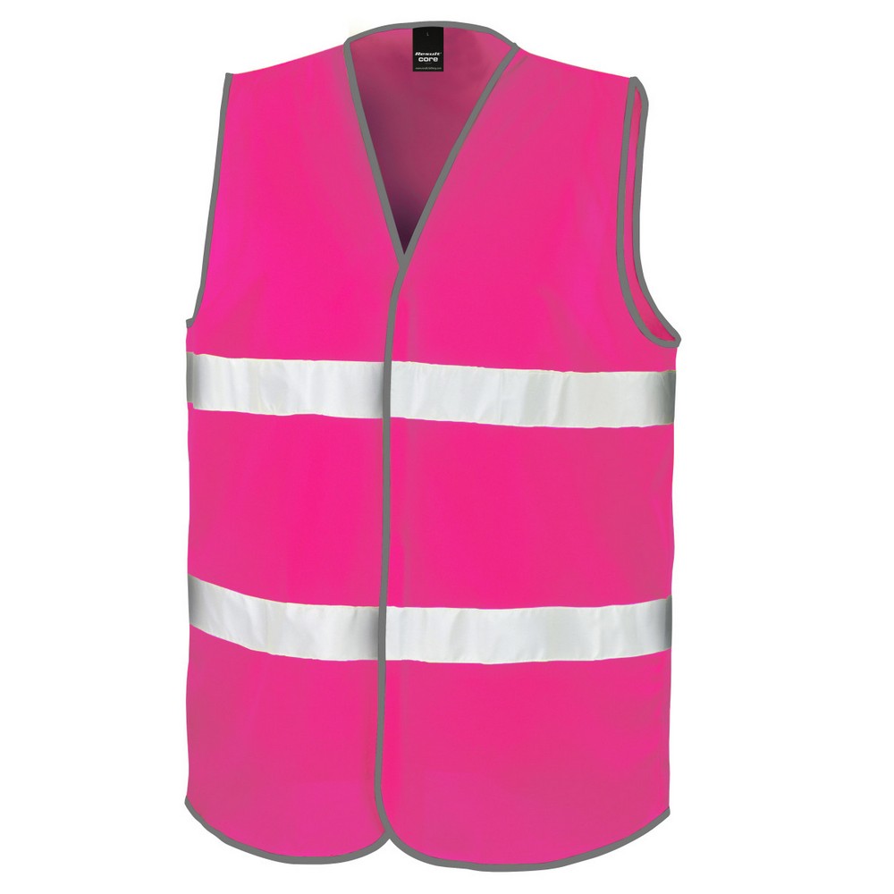 Fluorescent Pink - Front - Result Adults Unisex Safeguard Enhance Visibility Vest