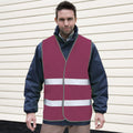 Burgundy - Back - Result Adults Unisex Safeguard Enhance Visibility Vest