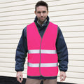 Fluorescent Pink - Back - Result Adults Unisex Safeguard Enhance Visibility Vest