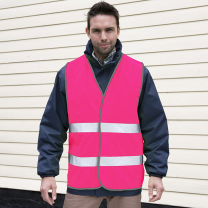 Fluorescent Pink - Back - Result Adults Unisex Safeguard Enhance Visibility Vest