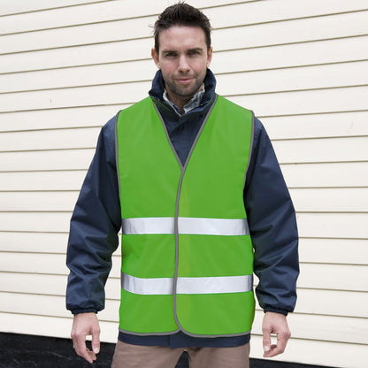 Lime - Back - Result Adults Unisex Safeguard Enhance Visibility Vest