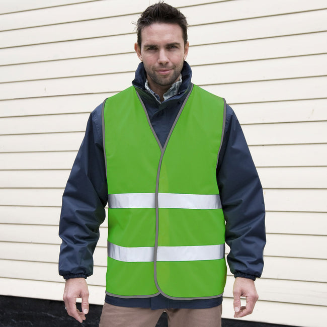 Lime - Back - Result Adults Unisex Safeguard Enhance Visibility Vest
