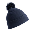 Navy Blue - Front - Result Womens-Ladies Winter Essentials Pom Pom Beanie