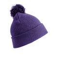 Purple - Front - Result Womens-Ladies Winter Essentials Pom Pom Beanie