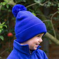 Royal Blue - Back - Result Womens-Ladies Winter Essentials Pom Pom Beanie