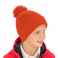 Fluoresent Orange - Back - Result Womens-Ladies Winter Essentials Pom Pom Beanie
