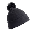 Black - Front - Result Womens-Ladies Winter Essentials Pom Pom Beanie