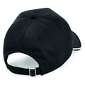 Black-White - Back - Beechfield Adults Unisex Authentic 5 Panel Piped Peak Cap