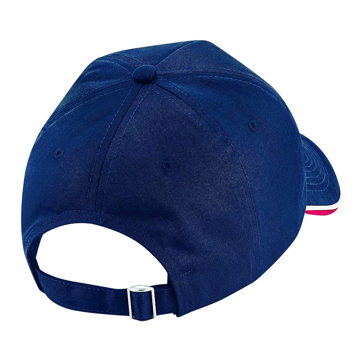 French Navy-Classic Red-White - Back - Beechfield Adults Unisex Authentic 5 Panel Piped Peak Cap