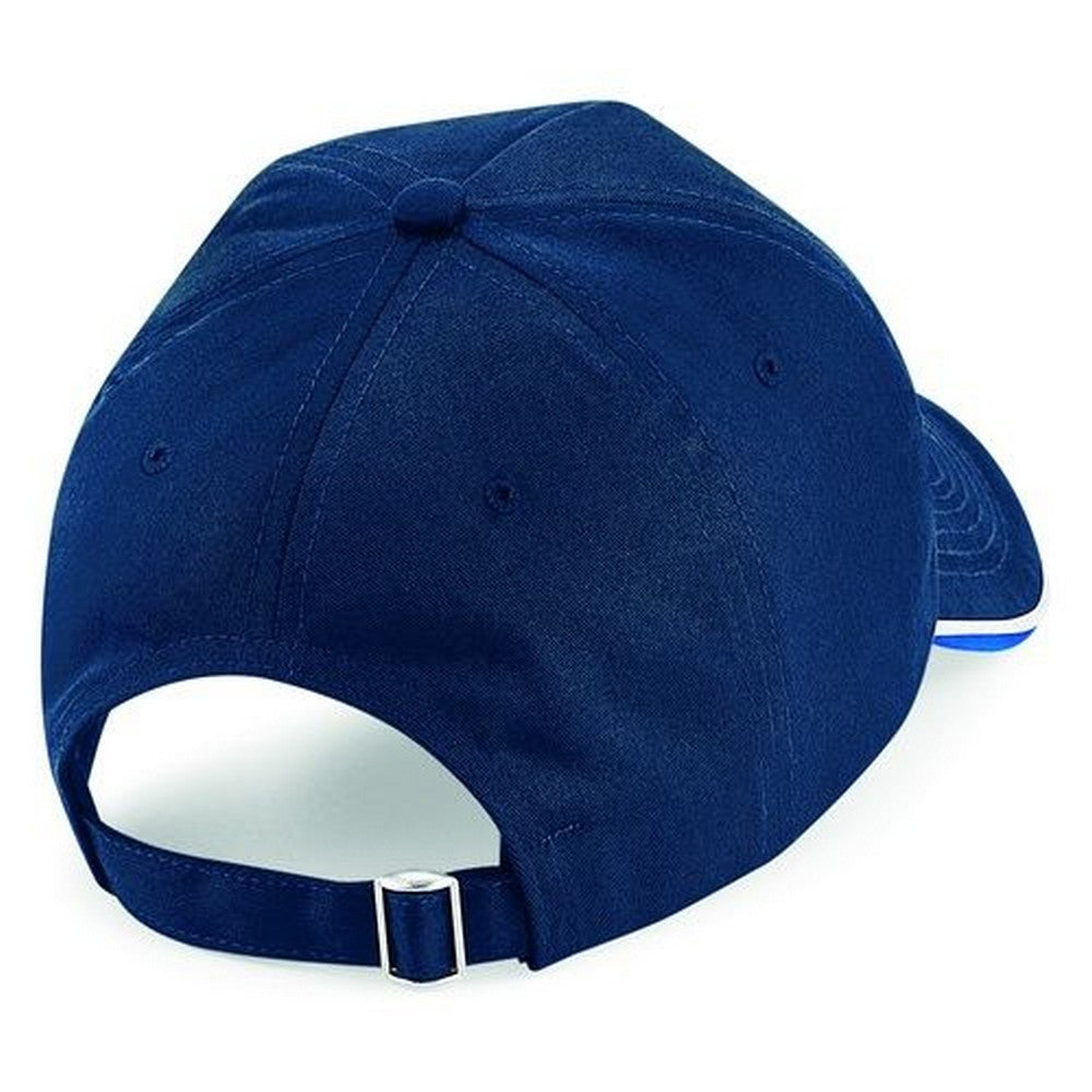 French Navy-Bright Royal-White - Back - Beechfield Adults Unisex Authentic 5 Panel Piped Peak Cap