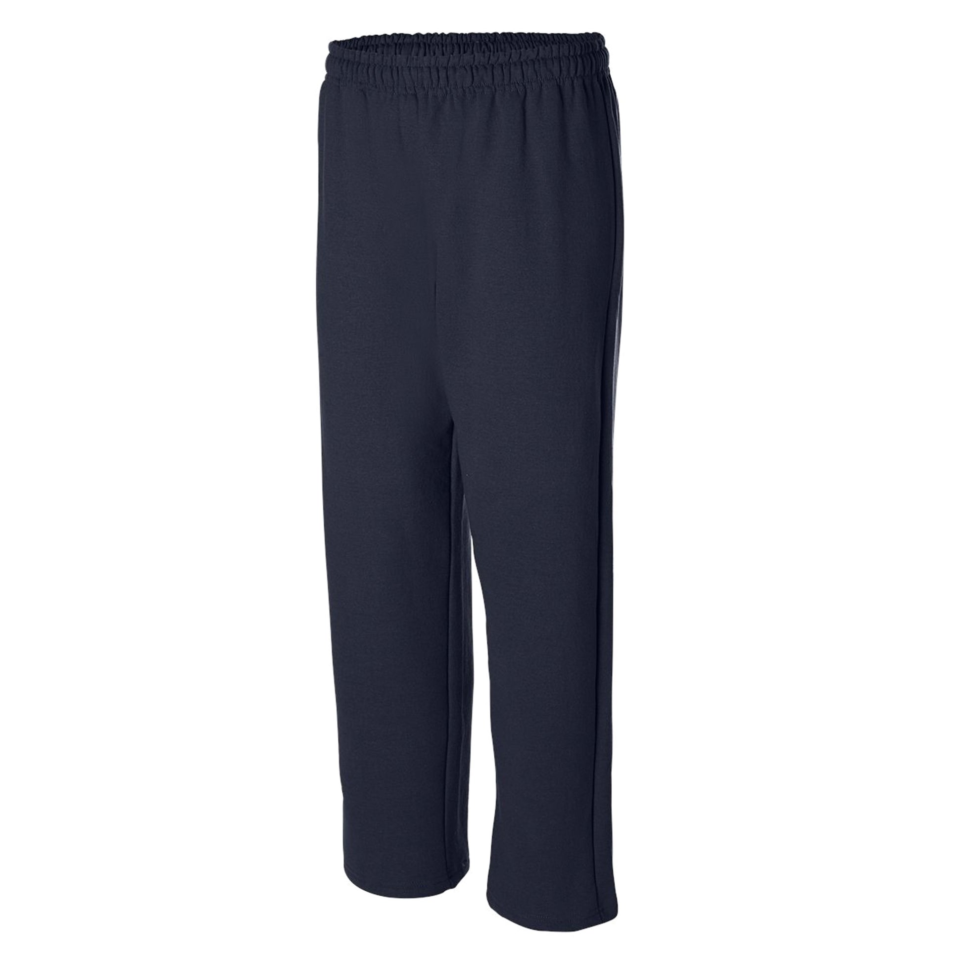 Navy - Side - Gildan Mens Heavy Blend Open Bottom Sweatpant - Jogging Pants